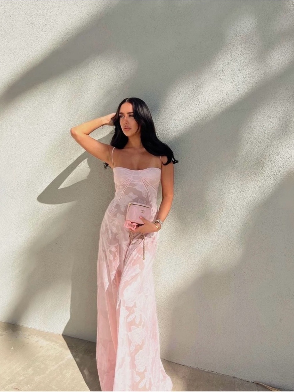 House of CB Blush Pink Lace Maxi Dress - Picture 5 of 15